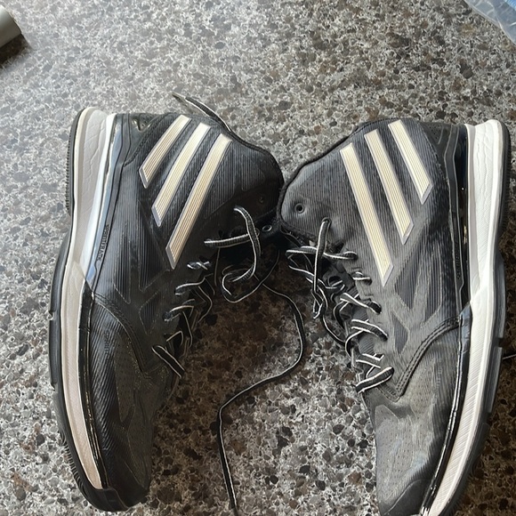 2013 Adidas Mad Basketball Shoes Sz 8.5 Mens Black,‎ gray & White. Worn on court - Picture 9 of 16
